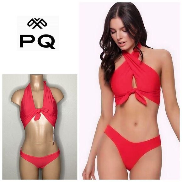 New. PQ Avalon red full bikini set. L-top/S-bottom. Retails. $144